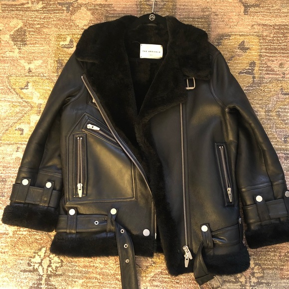 The Arrivals Jackets & Blazers - The Arrivals Black Shearling Biker Jacket for Women